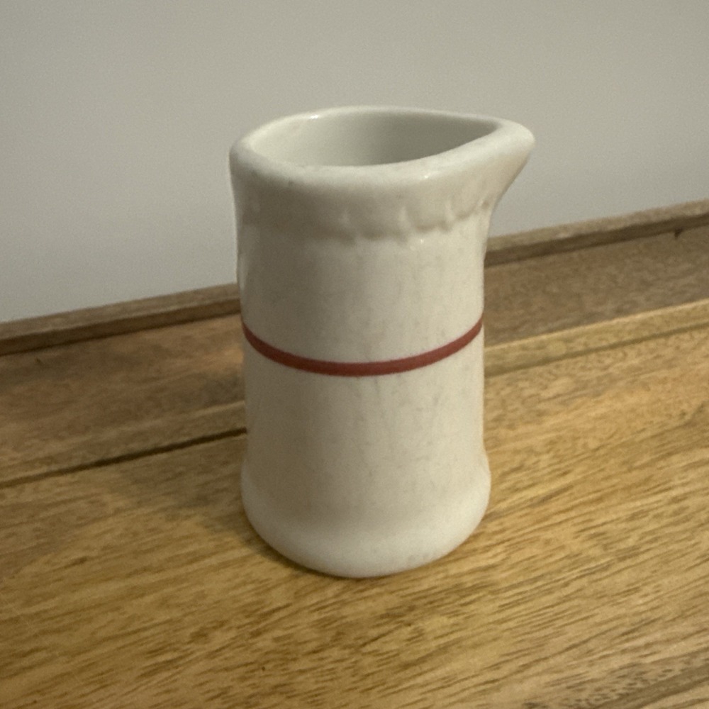 Vintage Creamer Red Banded Restaurant Ware Stoneware